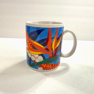 Hawaii Bird Of Paradise Coffee Mug Hilo Hattie Souvenir Blue Orange Flower